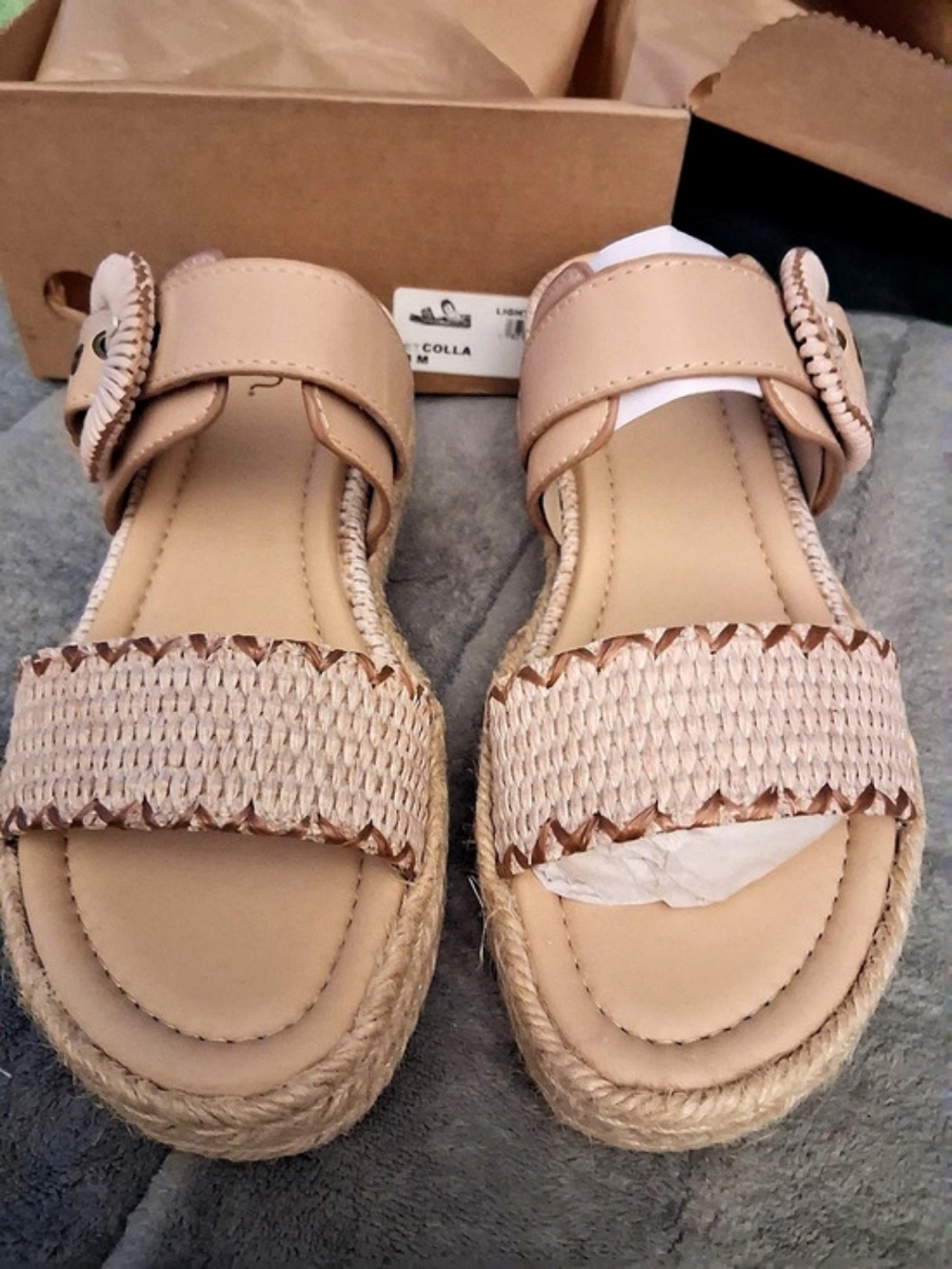 Earth Colla Espadrille Platform Sandal Wedge Pink US 8 M